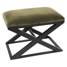 Cross Legged Logan Velvet Stool